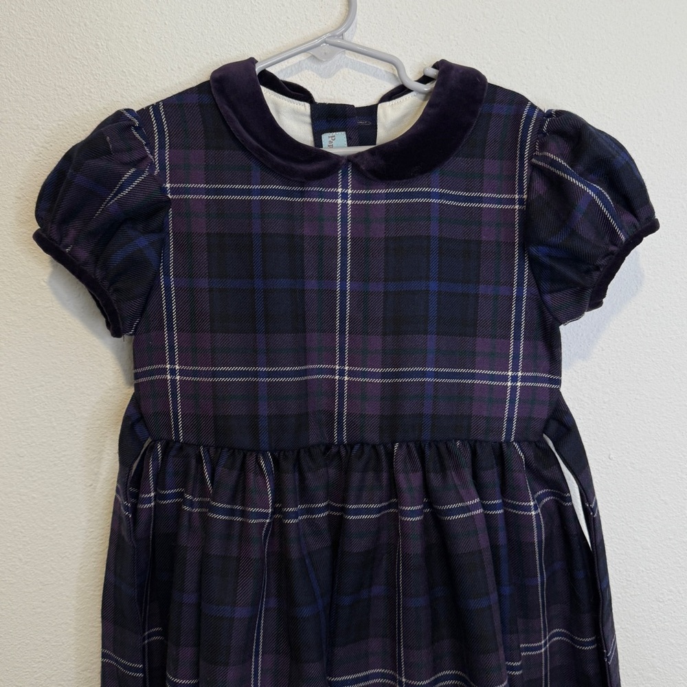Papo d'Anjo Purple Plaid Kids Dress - Picture 2 of 4